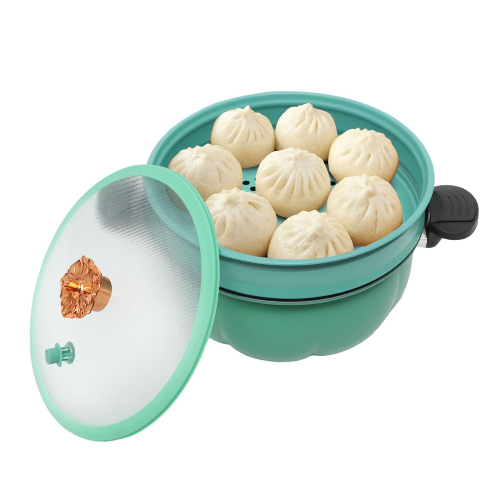 WUSILILU 8L Micro Pressure Cooker with Steamer, Pumpkin Shaped Pressure Cooking Pot for Various Stoves, Micro Pressure Cooking Pot for Home Kitchens, Dormitories, Flats (Green)