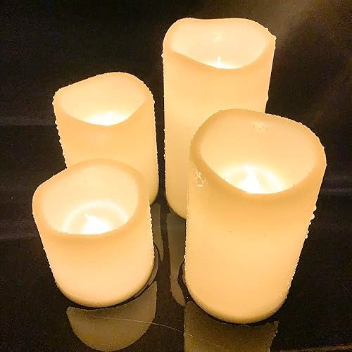 Miniatura 4 de GenSwin Velas impermeables sin llama para exteriores, funcionan con pilas y temporizador remoto, velas LED parpadeantes para interiores y