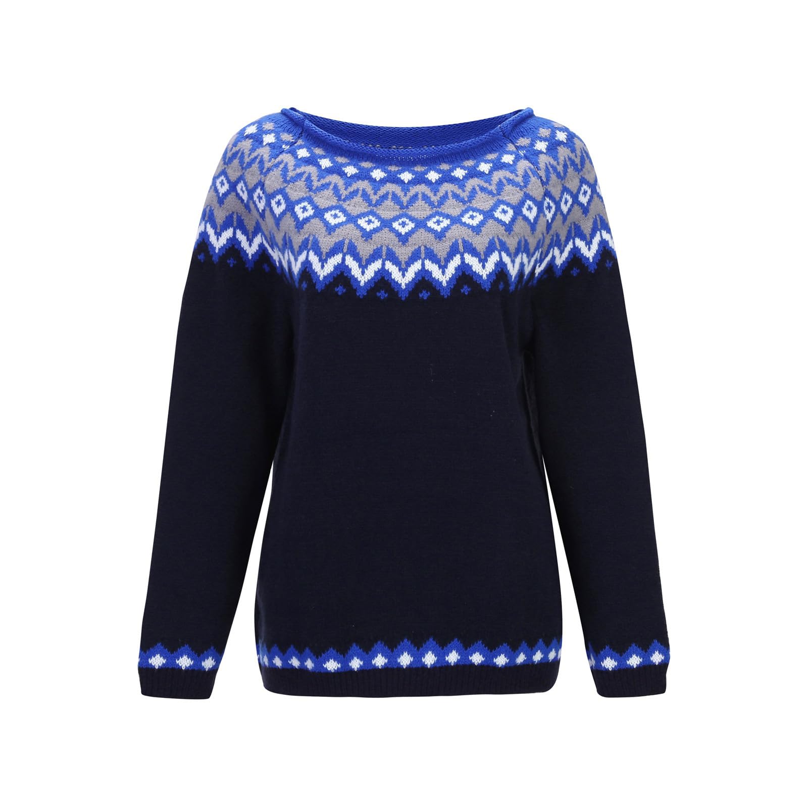 Maglioni caldi da donna Fair Isle a maniche lunghe per le vacanze maglioni abbinati per coppie tunica fantasia brutto lavorato a maglia casual vintage alla moda maglioni da donna per autunno e inverno