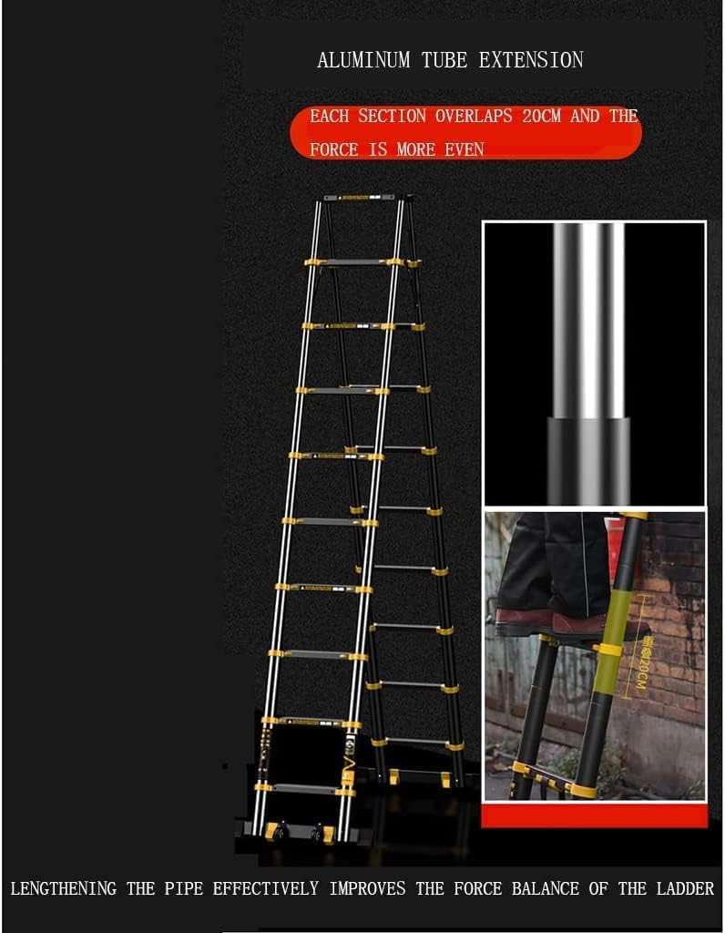 Telescoping Ladder,Telescoping Ladder Extension Multi-Purpose,Extension Folding Ladder,Multipurpose Ladder for Roofing Business,Anti-Slip Rubber Feet