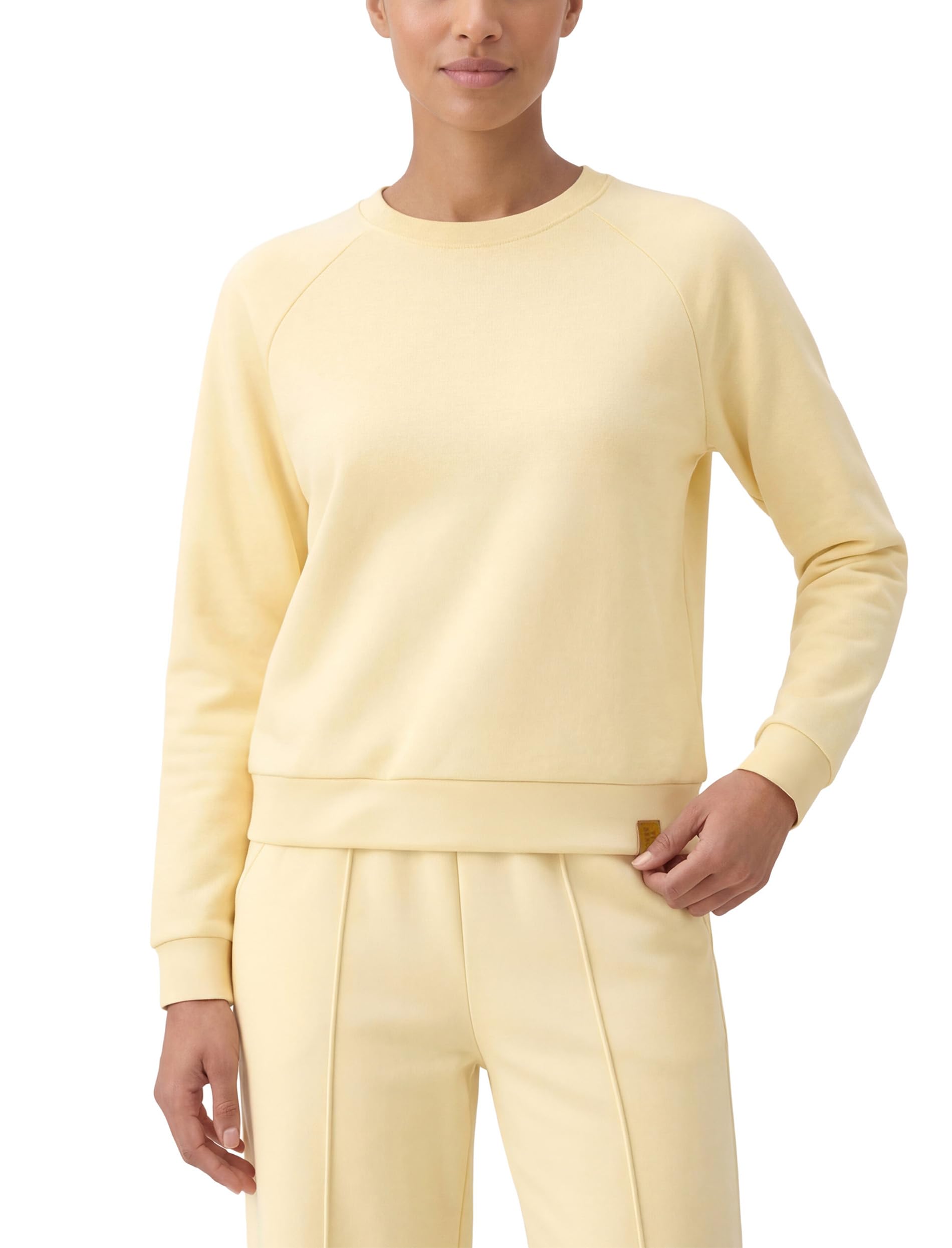 VIVISENCE Damen Sweatshirt Mit Rundhalsausschnitt Aus Baumwolle Langer Ärmel Bequemer Schnitt Für Alltag Freizeit Und Zuhause Ideal Als Loungewear Oder Bequemes Oberteil 9004