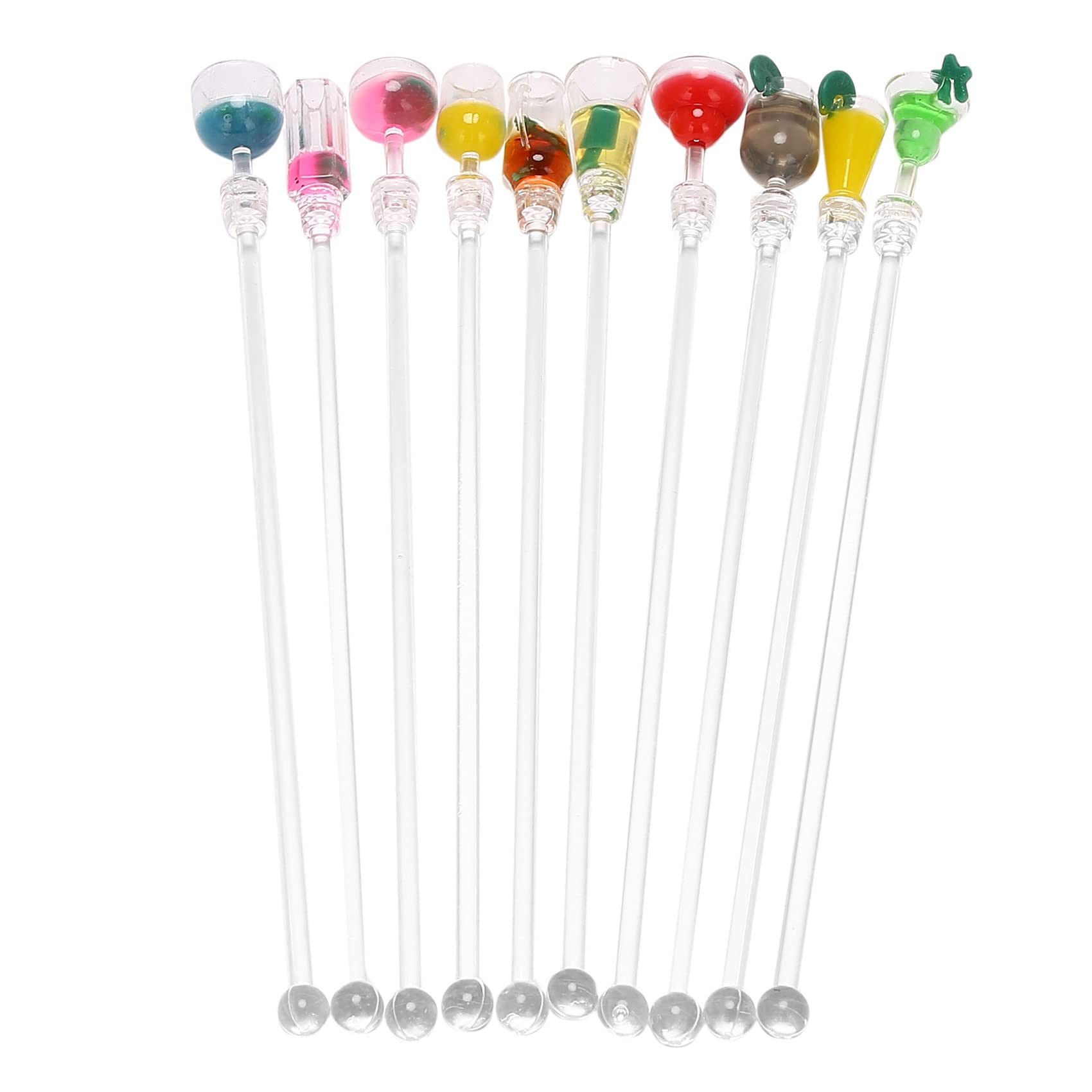 CTRLZS 10Pcs Cocktail Stirrer Drink Mixing Stick Set Acrylic Cocktail Mixer Blender Bar Supplies Swizzle Stirrer