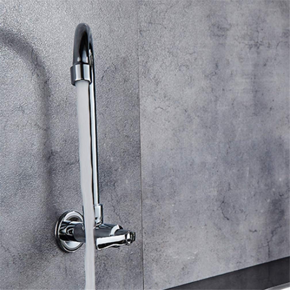 Grifo De Cocina Fría Simple Montado En La Pared, Cromado, Con Caño Giratorio, Agua Potable, Grifo Monomando Con Aireador Giratorio 360