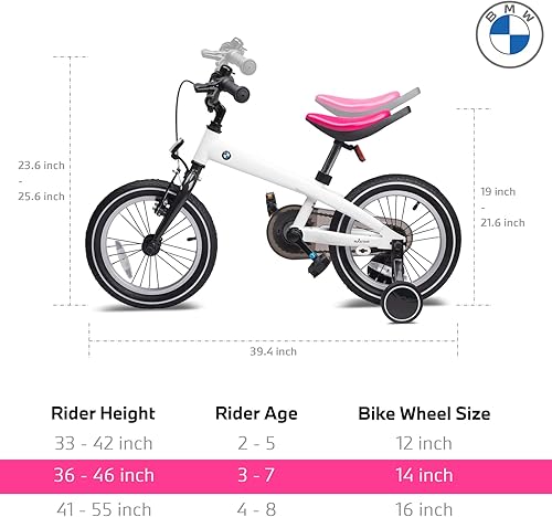 Miniatura 3 de RASTAR BMW - Bicicleta para niños pequeños de 14 pulgadas con ruedas de entrenamiento para niños y niñas de 3 a 7 años, un valioso regalo al aire
