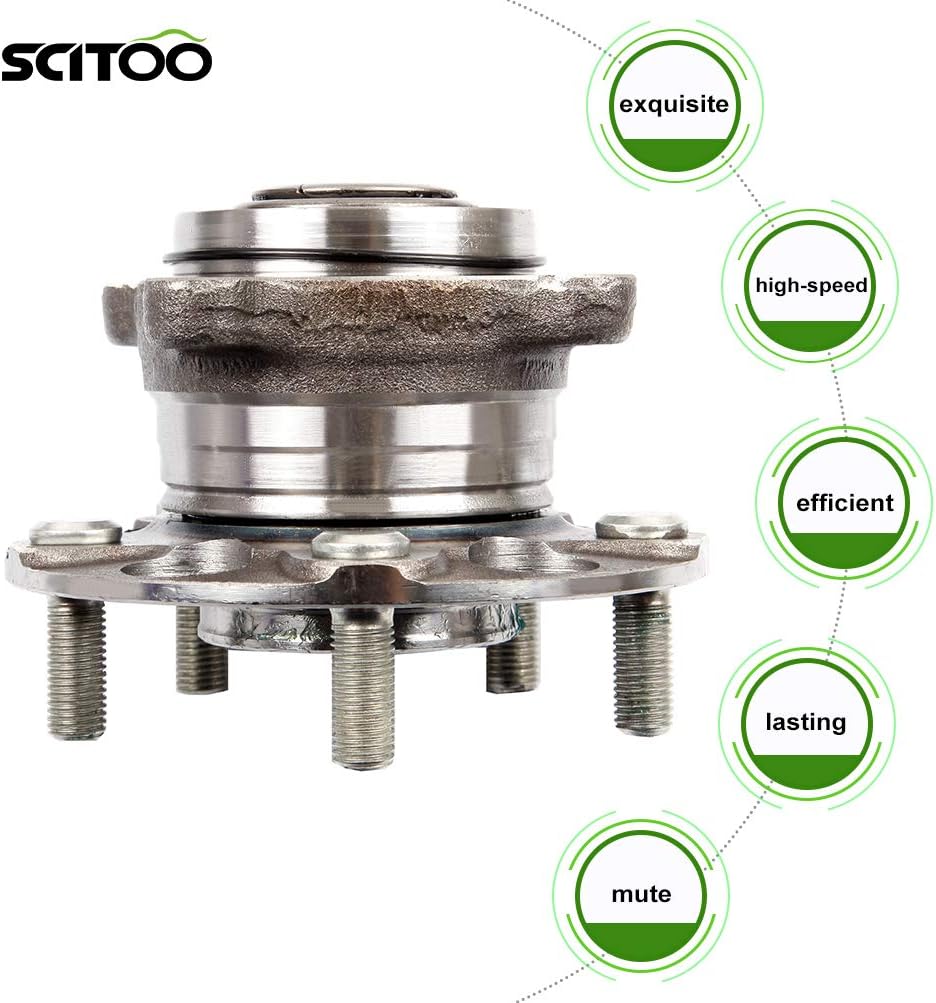 SCITOO Wheel Bearing and Hub Replaces 512353 Rear fit for Acura Tsx 2009-2014, for Honda Accord 2008-2012 Hub Bearing Assembly 5 Lugs W/ABS [2pc]