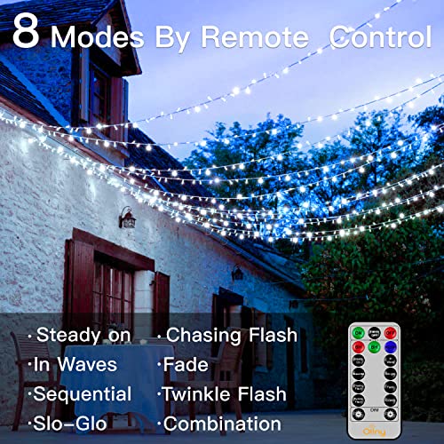 Ollny Outdoor String Lights 800Led 262Ft, Waterproof Led Fairy Light With Remote Plug In 8 Modes, Cool White Christmas Lights For Outside Indoor Bedroom Patio Camping Garden #TOP2