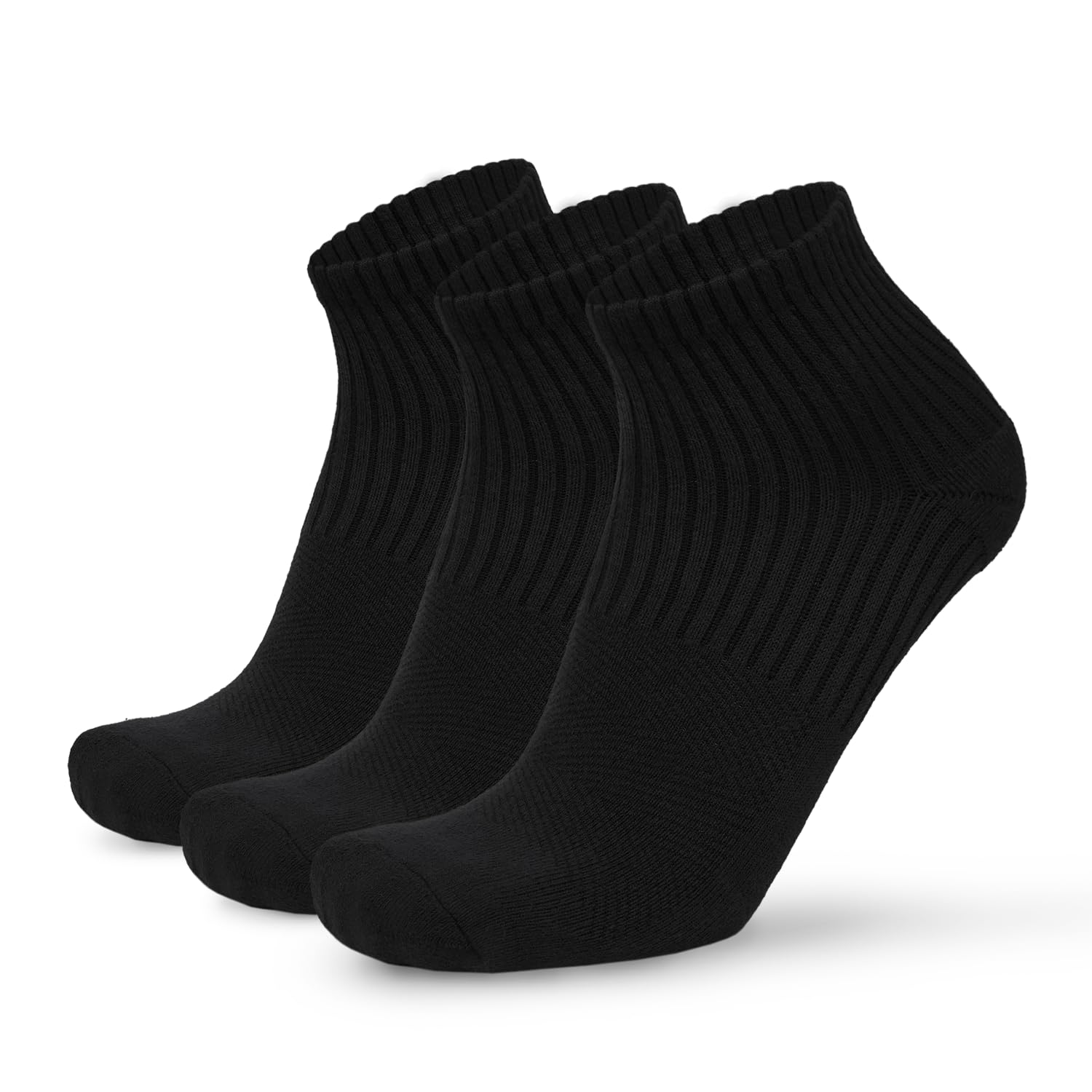 anchor Men’s Athletic Ankle Socks – Black Sport Socks with Cushioned Heel & Toe, Mesh for Ventilation, Full Ankle Soft Grip Support – Ideal for Walking, Jogging & Gym (Pack of 3)-picture-10