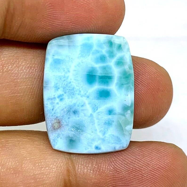 Larimar rectangulaire véritable pour remplacer une pierre de bague perdue - 5