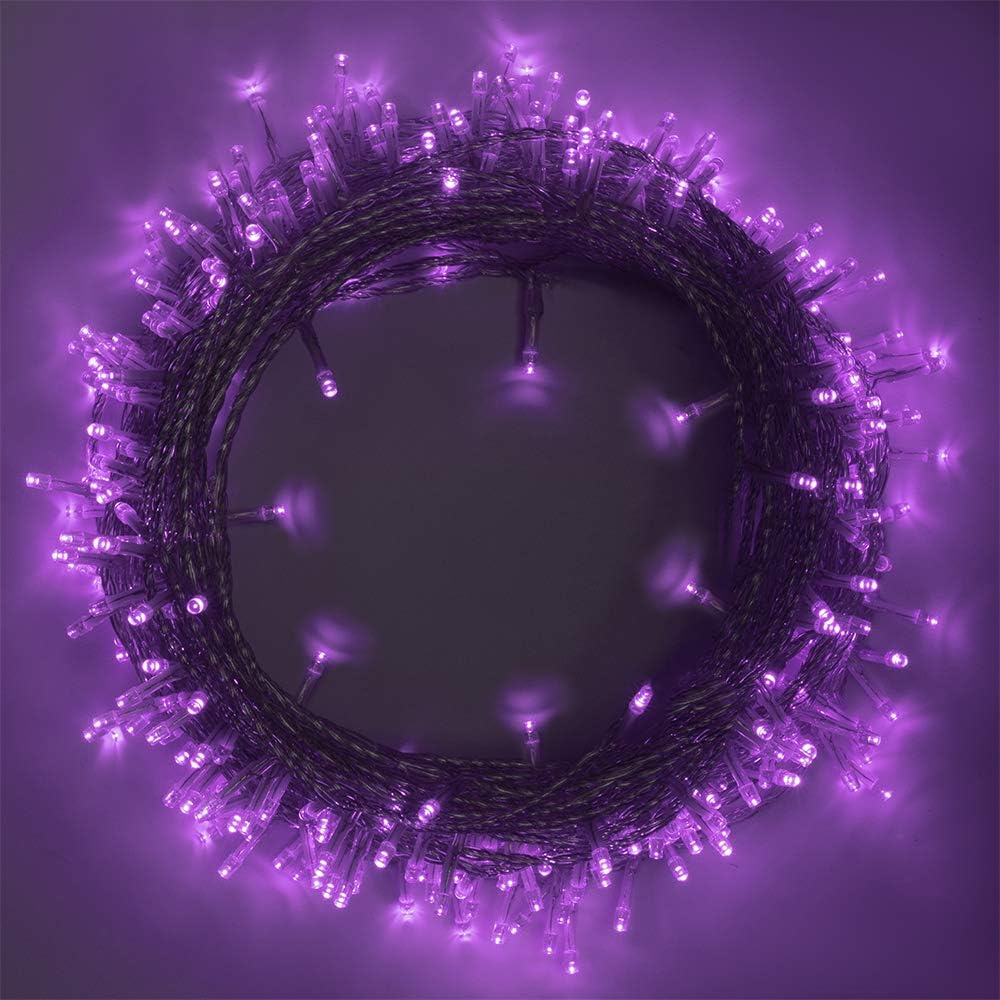 320LED Halloween String Lights Purple, 35m/115ft Memory Function 8 Modes End-to-End Extendable Plug in Waterproof Indoor/Outdoor Fairy Twinkle Christmas Tree Light for Wedding/Patio/Inside/Outside