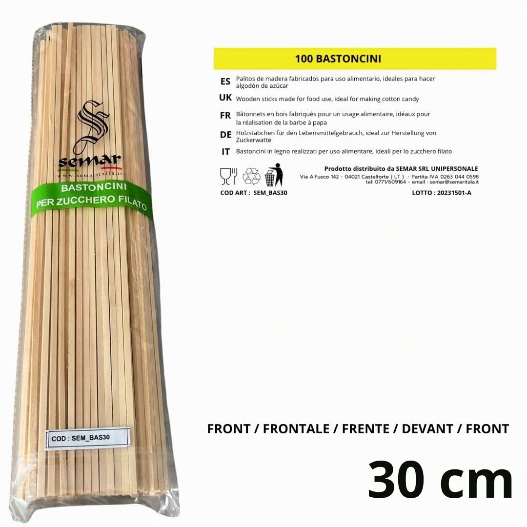 Bastoncini per zucchero filato 30 cm | 200 pezzi