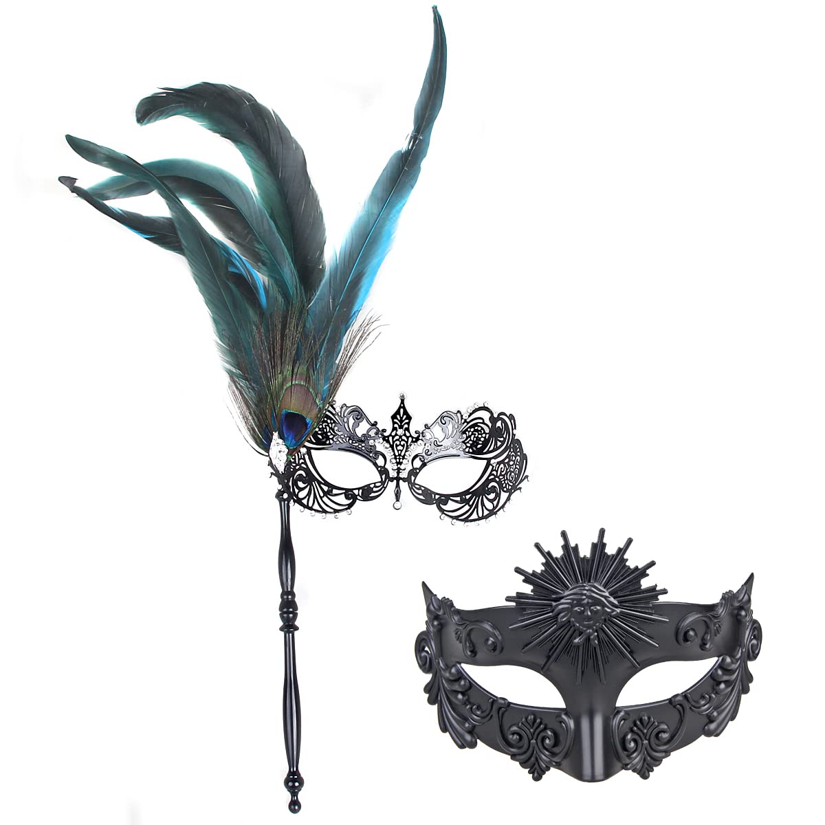 IETANG Couples Pair Half Venetian Masquerade Ball Mask Set Party Costume Accessory
