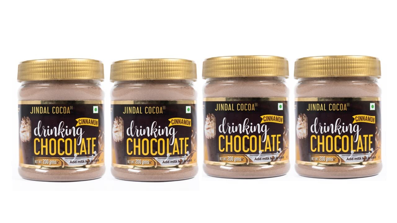 Jindal Cocoa Drinking Chocolate Cinnamon Powder - 200g | Goes well with Hot or Cold Chocolate Drink | No Artificial Colours | No Artificial Preservatives | No Trans-Fat | 100% Vegetarian (800g)-image-37