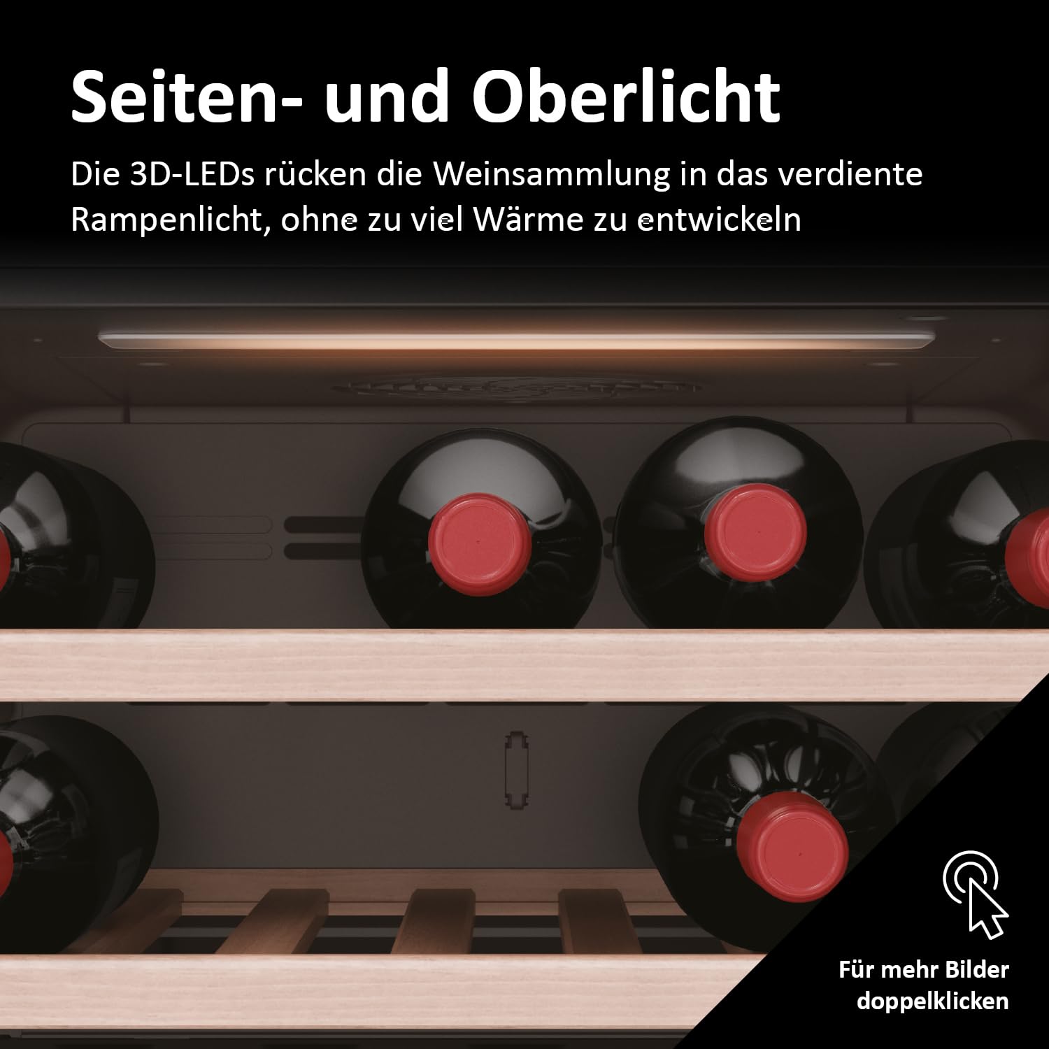 Haier Weinkühlschrank klein 50 SERIE 7 HWS42GDAU1 I 42 Flaschen Weinklimaschrank I Neue Technologie für perfekte Lagerung I Weinkühlschrank 2 Zonen – Bild 6