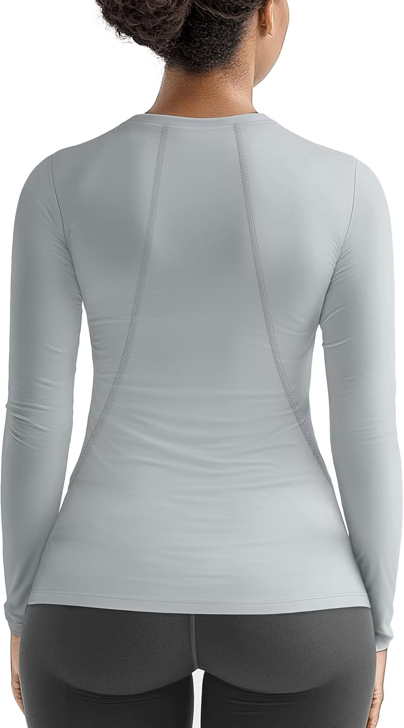 Zengjo Womens Thermal Tops Lightweight Long Sleeve Running Workout Shirts Cold Weather Athletic Baselayer Soft Fitted Warm - Image 2