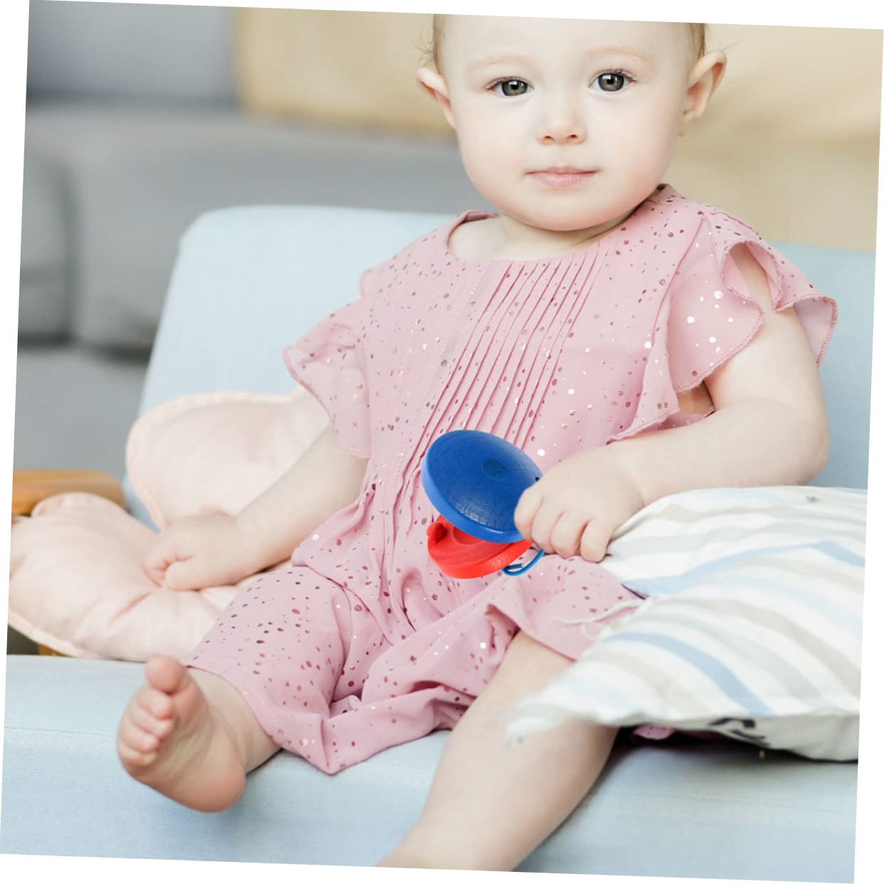 2-Pack Fish Design Castanet Toys - Wooden Musical Instruments For Kids Early Learning