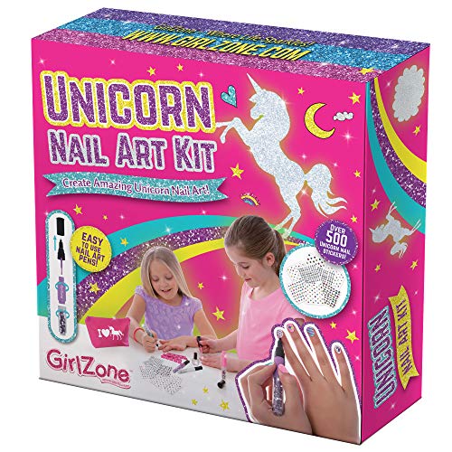 GirlZone: Unicorn Nail Art Kit, Nail Art Stickers, 3 Nail Salon Pens and Makeup Bag, Great Gifts for Girls - Thumbnail 5