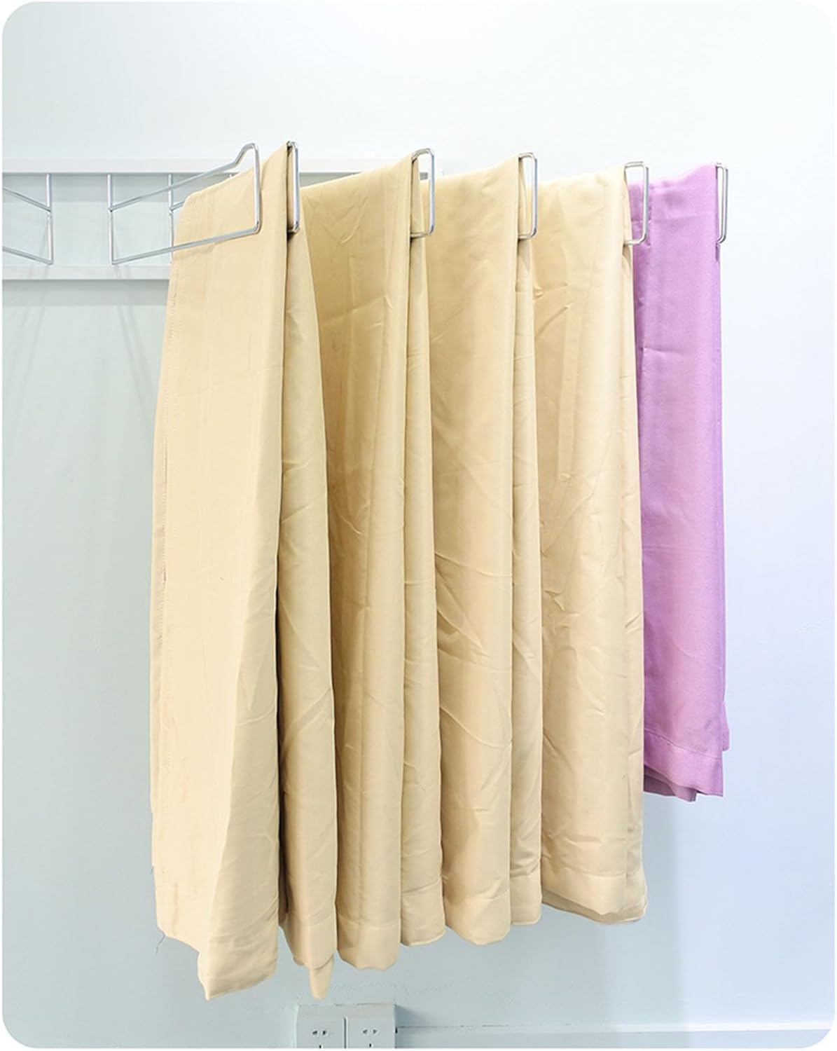 Textile Fabric Storage Rack Metal Scarf Display Stand with Swing-Out Hooks, Wall-Mounted Scarf Display Rack Belt Shawl Hijab Organizer for Boutique Display, Co(One Color-9 Hooks