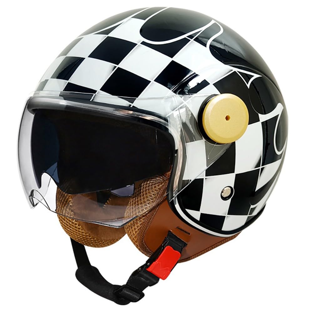 Wzggteam Unisex U Motorbike Open Face Helmet, Motorcycle Jet Helmet Nisex With Anti-Scratch And V-Protective Visor, Scooter Motorcycle Crash Jet Helmet For Men Women, Ece 22.06 Approved