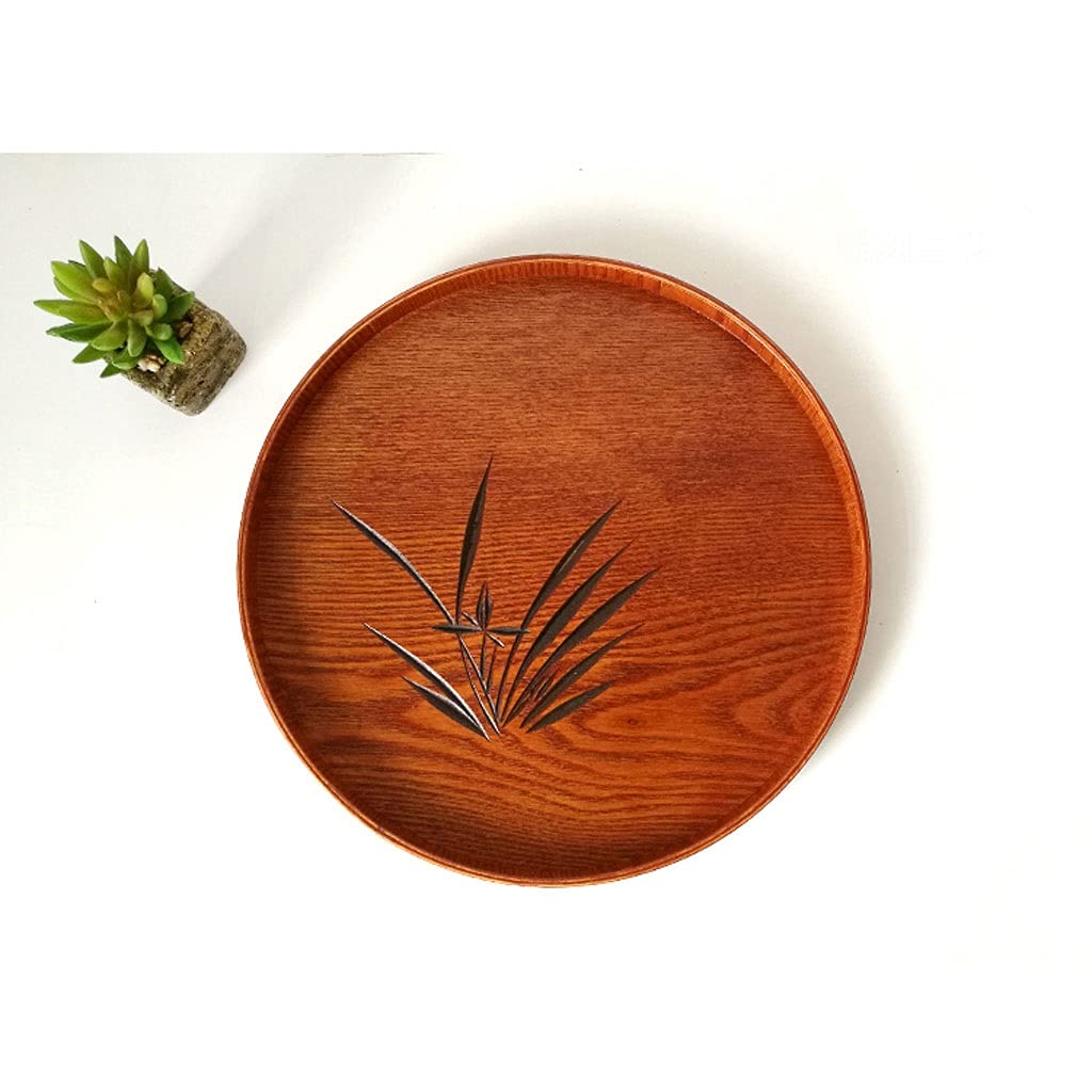 Plateau de thé en bois rond TUSUOD créativité avec tasse d'eau déco cuisine