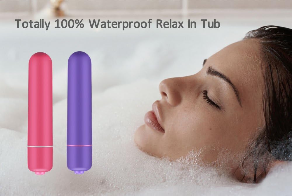 Portable Mini Bullet Vibrator - SEXY SLAVE Waterproof 10 Speed Trigger Point Clit Stimulator (Pack of 2, Pink and Purple)
