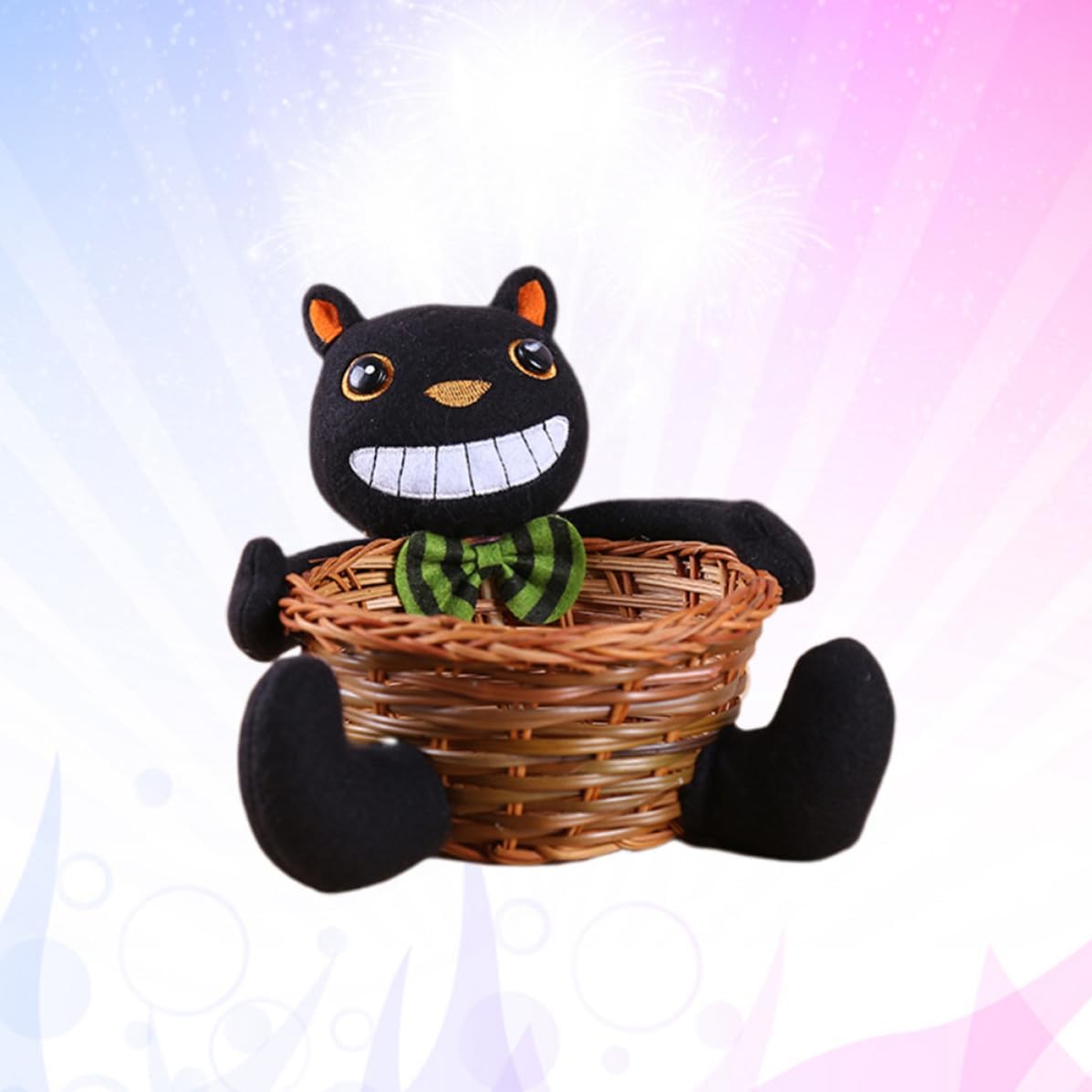 BETOOKY Halloween Candy Storage Basket Black Cat for Party Decor