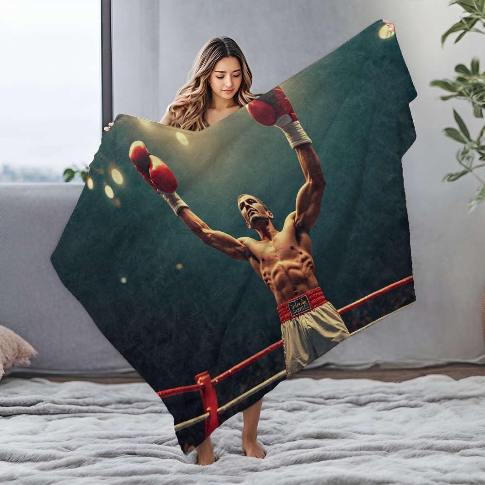 Couverture de voyage flanelle boxer 150x200 cm cadeau idéal pour maître de chien