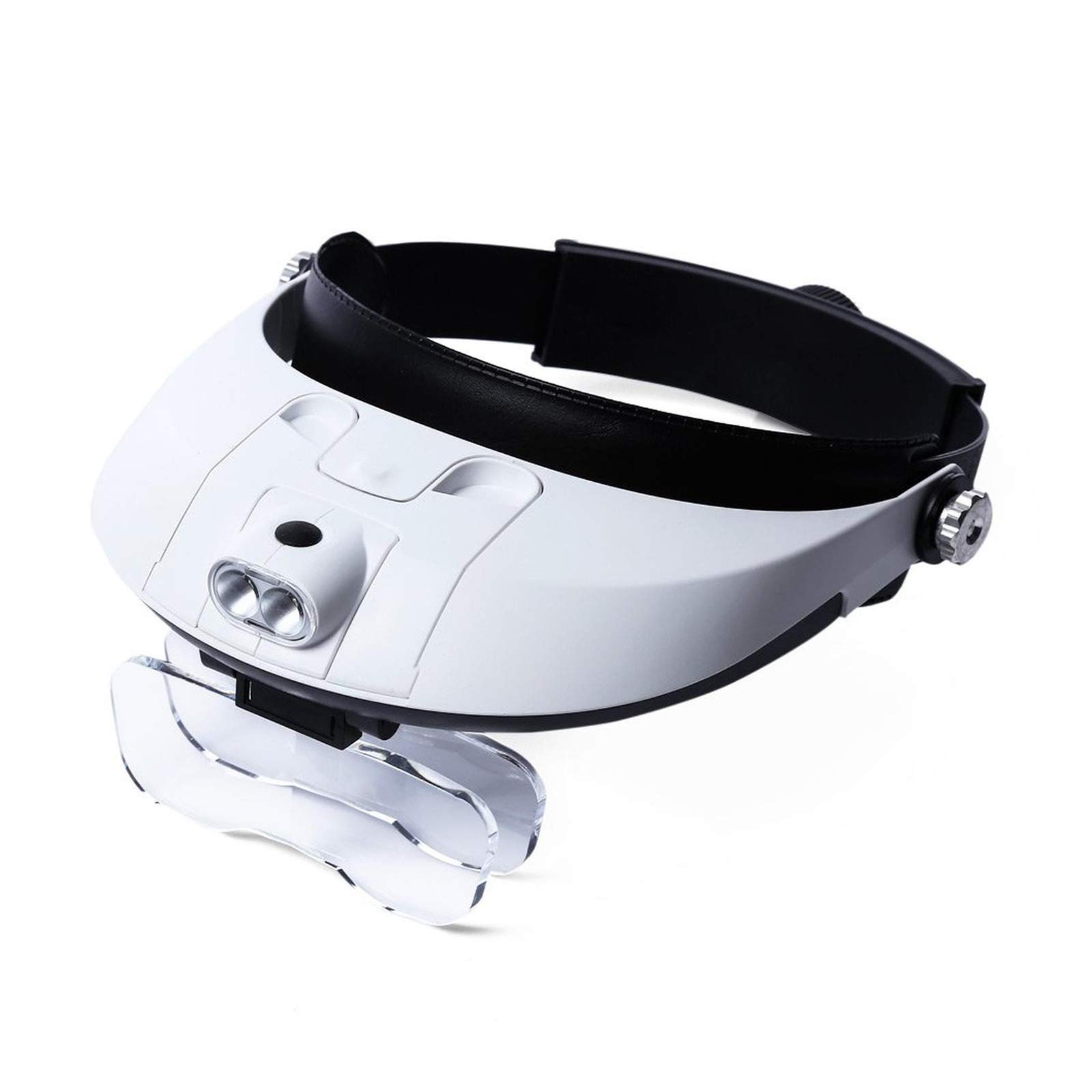 asdchZen Magnifier,Headband Magnifier Soldering Glasses Lamp Light Magnifying Loupe Detachable Glass