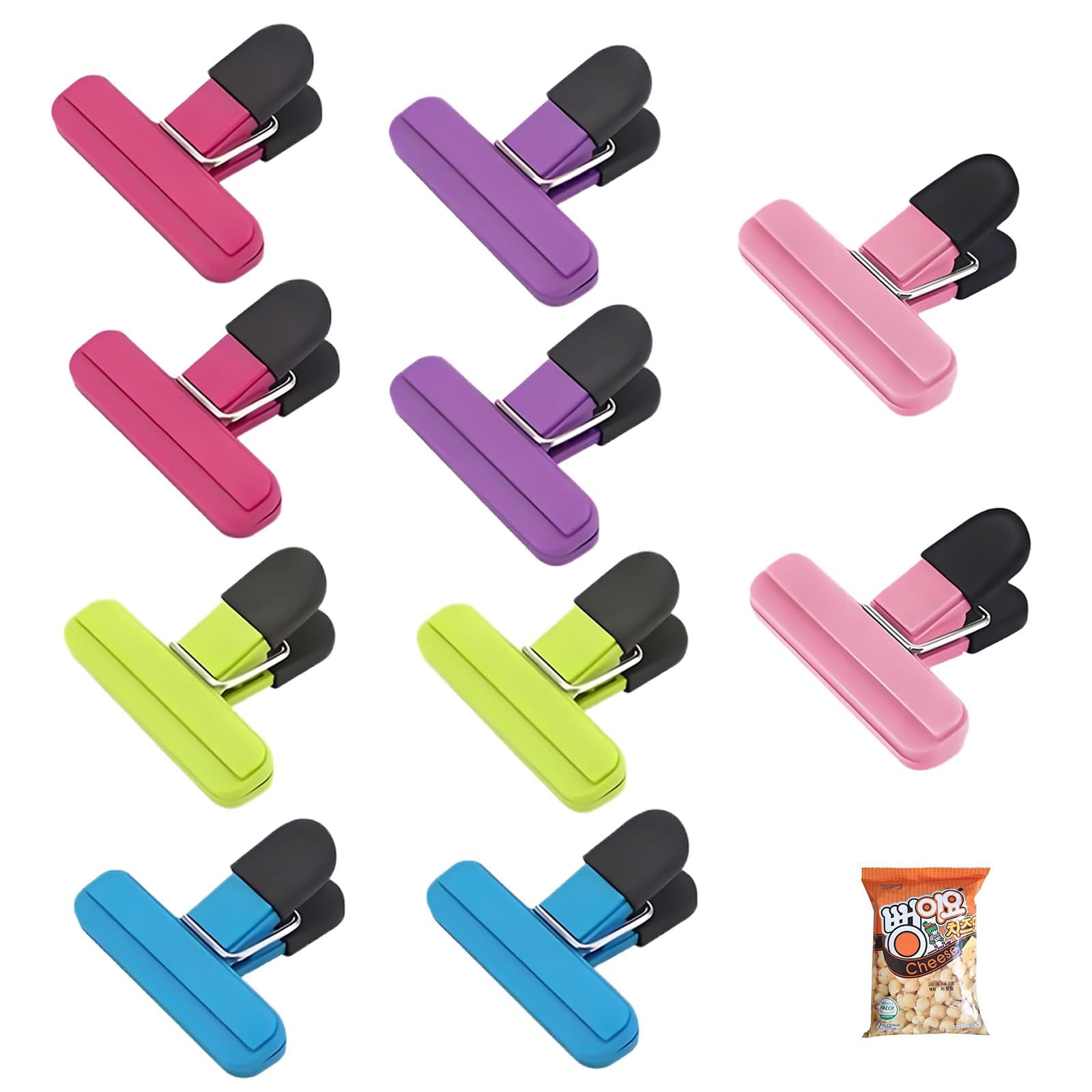 food 10 PCS Bag Clips for Food Storage, Snacks, Coffee, Vegetables, Fruit, Office, Travel, Camping, Home Kitchen - 5 Color