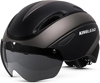Bike Helmet Men Women, KINGLEAD Bicycle Helmet with Detachable Magnetic Goggles Breathable Cycling Helmet Adjustable for A...