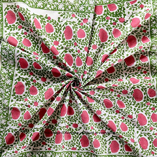 Image of Ravaiyaa - Attitude is everything Sanganer Hand Block Printed Scarves Pure Cotton Scarf Square Hijab Dupatta 40 inch X 40 inch Inch