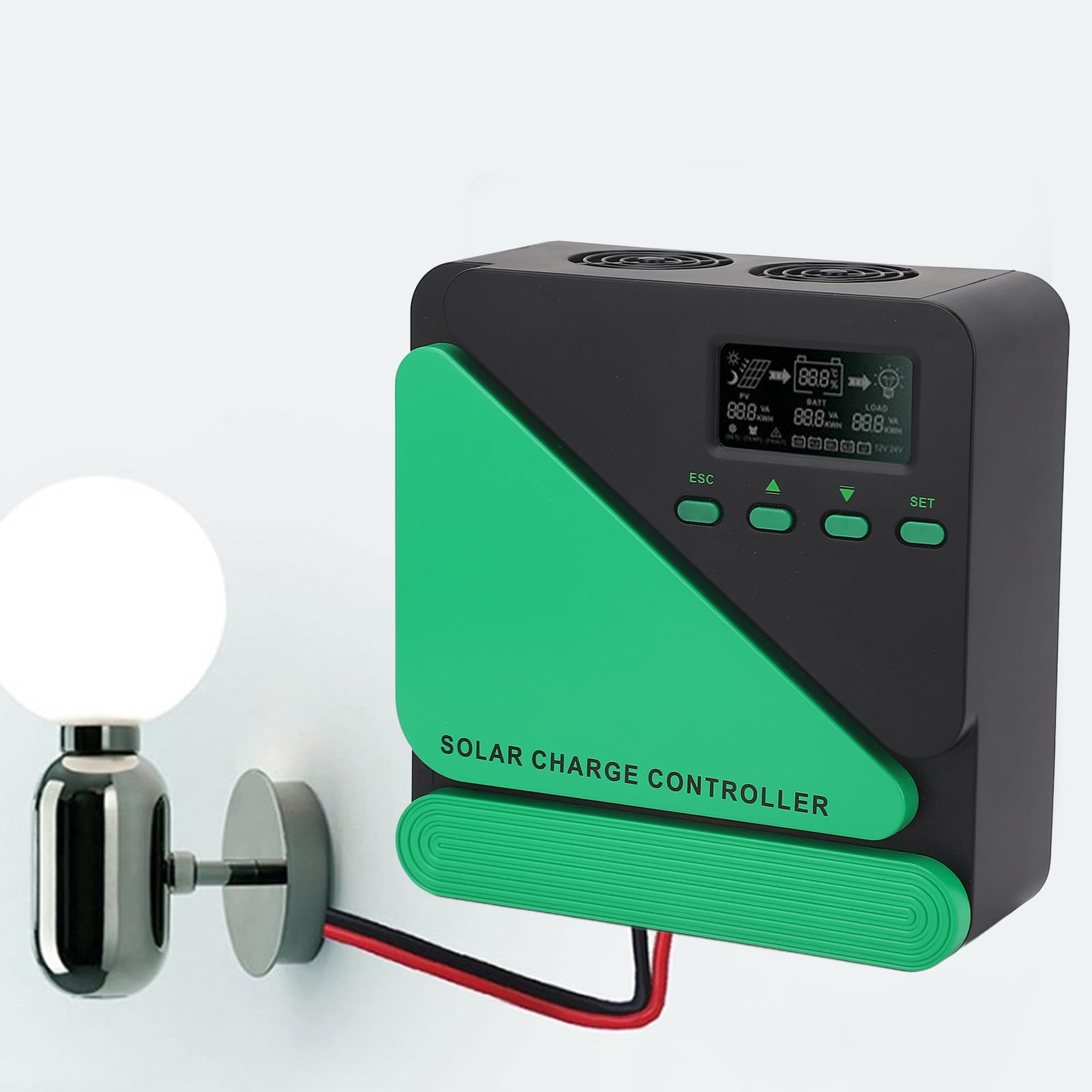Denash Controlador de Control Solar MPPT 12V Auto-Panneau con USB (30A)