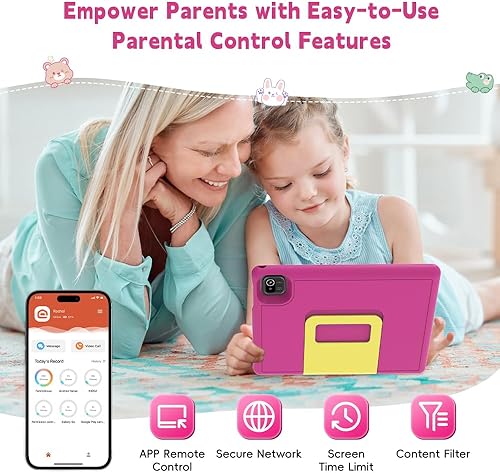 Miniatura 3 de ApoloSign Tablet para niños de 10 pulgadas, tableta Android 13 para niños, 2+32 GB de almacenamiento, aplicaciones educativas preinstaladas con