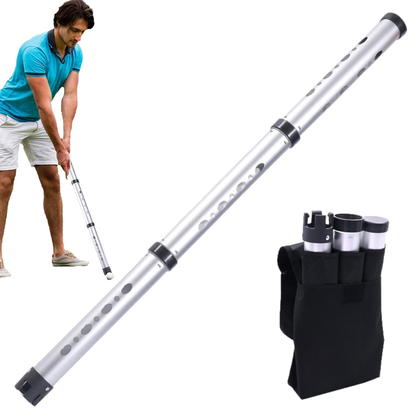 Picker pi?ek golfowych, chwytak pi?ek golfowych - Odpinana górna rura | zbieraj?ca pi?ki golfowe | tuba na pi?ki golfowe Pi?ki golfowe Shagger Grabber dla pocz?tkuj?cych golfistów