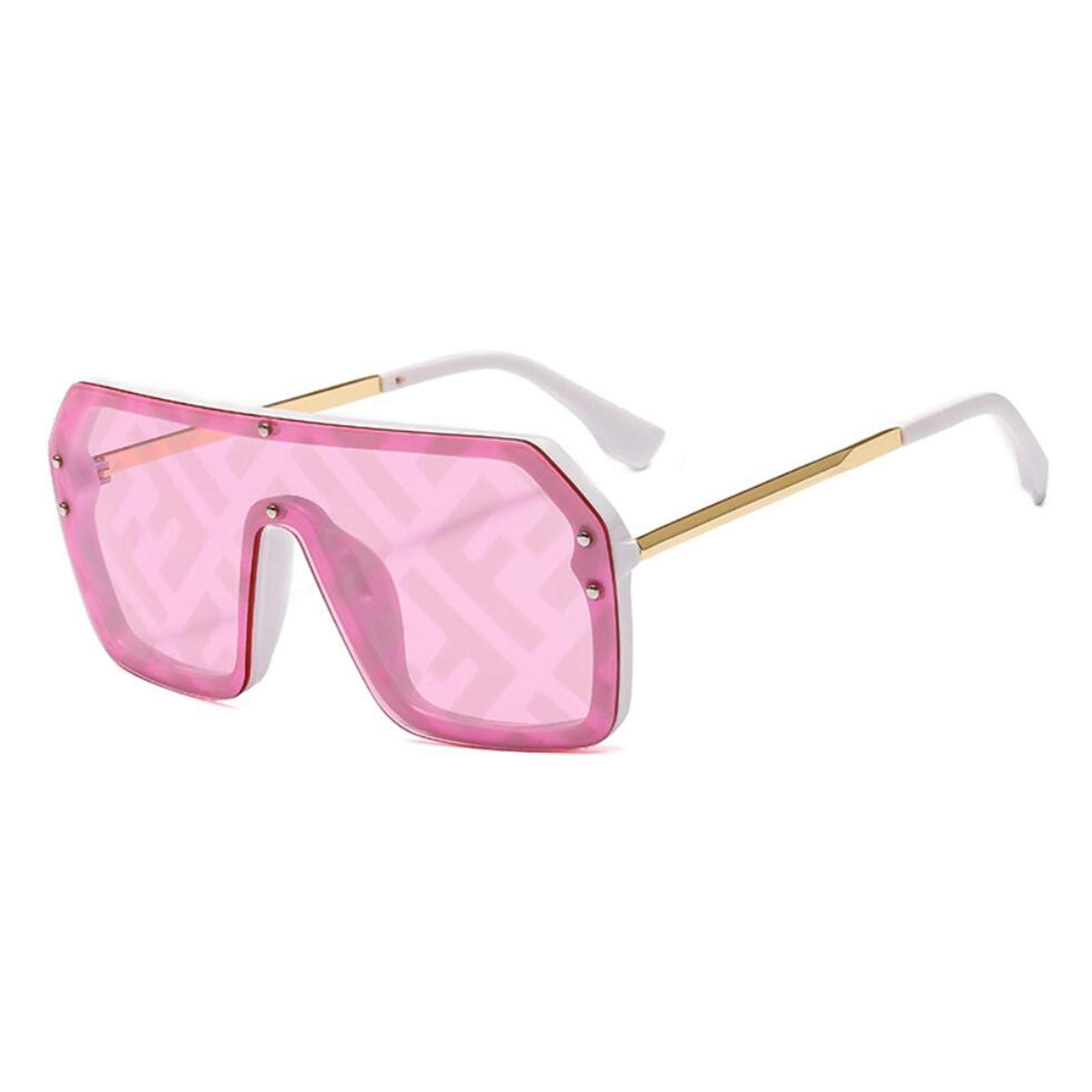 HAOXUAN Vintage Polarized Sunglasses for Women, F Letter Conjoined PC Lens, Anti-UV400, for Driving/Holiday/Traveling,C15