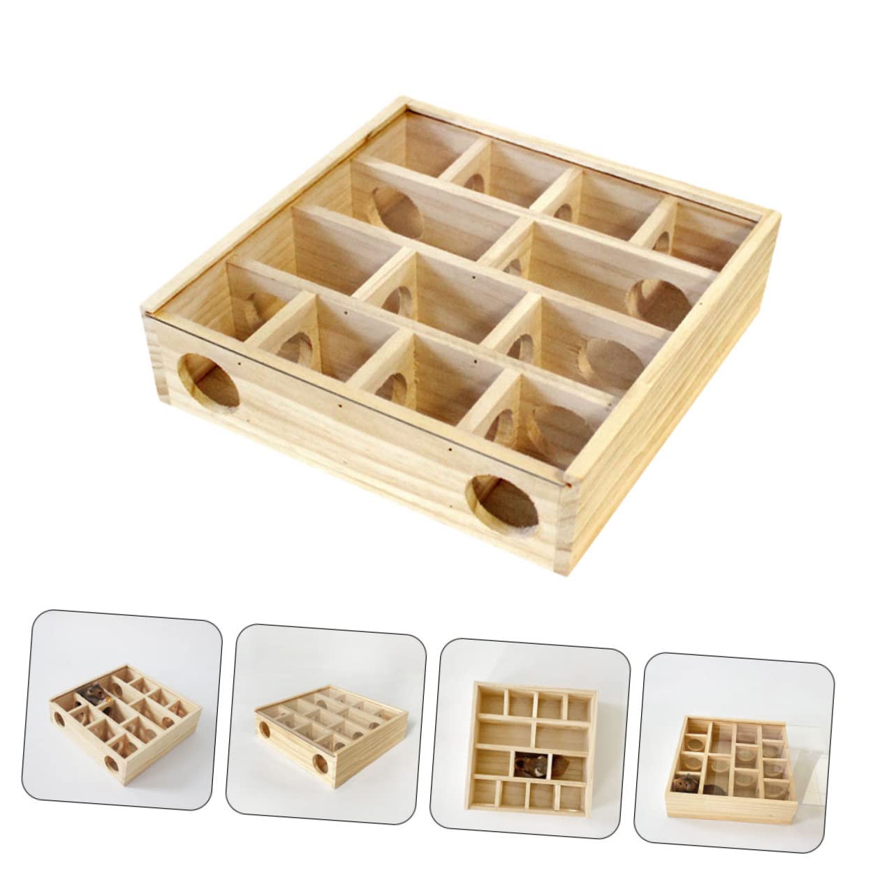 ibasenice Holz Labyrinthspielzeug für Hamster und Ratten, Mehr Stück