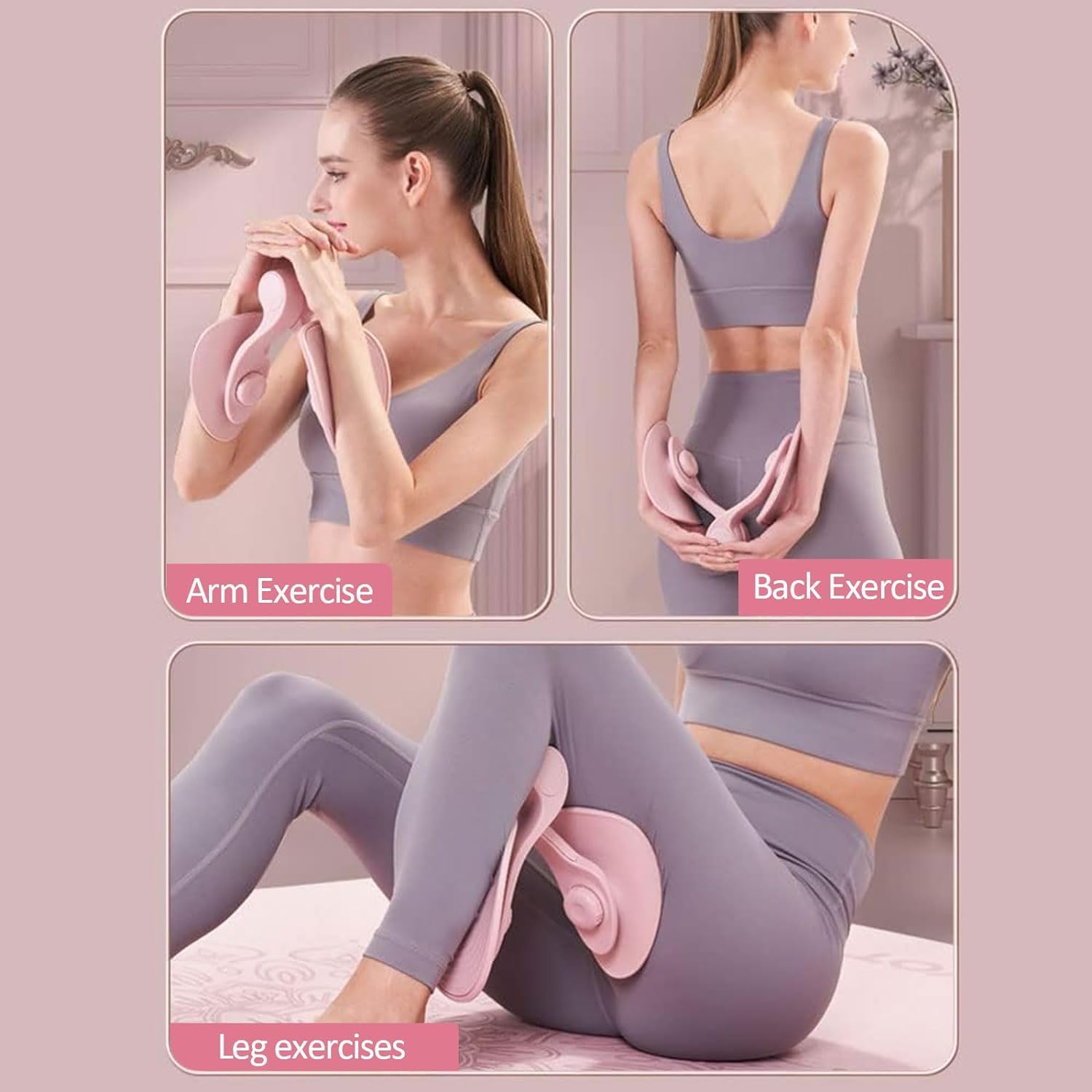LeapBeast Hip Trainer Exerciseur, Entraîneur de Muscle pelvien, Entraîneur Intérieur de Cuisse pour Correction De Muscle Pelvien Serrage/ Entraînement Post-Partum (Rose Force 12kg
