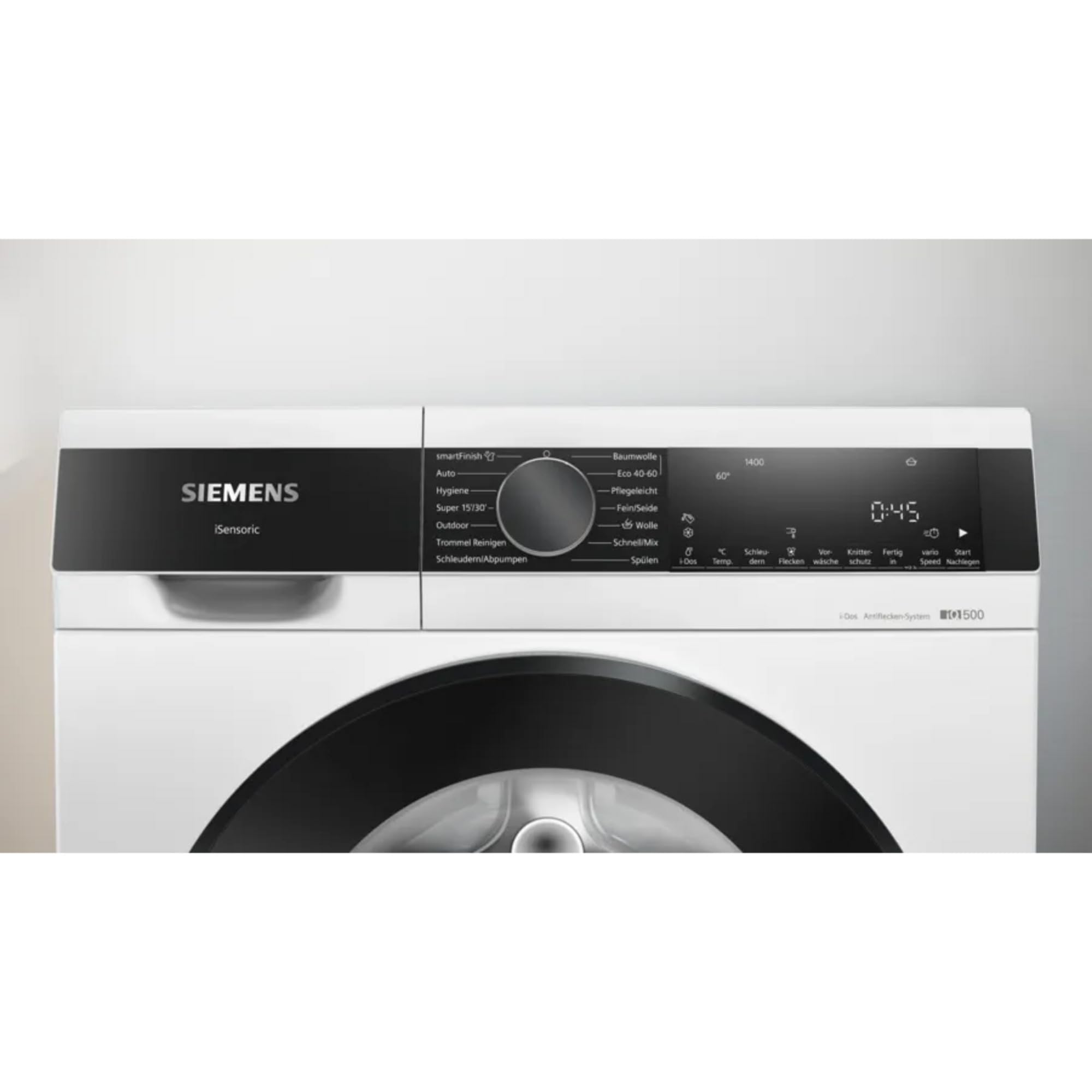 Siemens WG44G2F41, iQ500, machine à laver 9 kg, 1400 tr/min, élimination automatique des taches, moins de repassage avec smartFinish, varioSpeed pour un lavage rapide, fonction i-Dos, fonction de