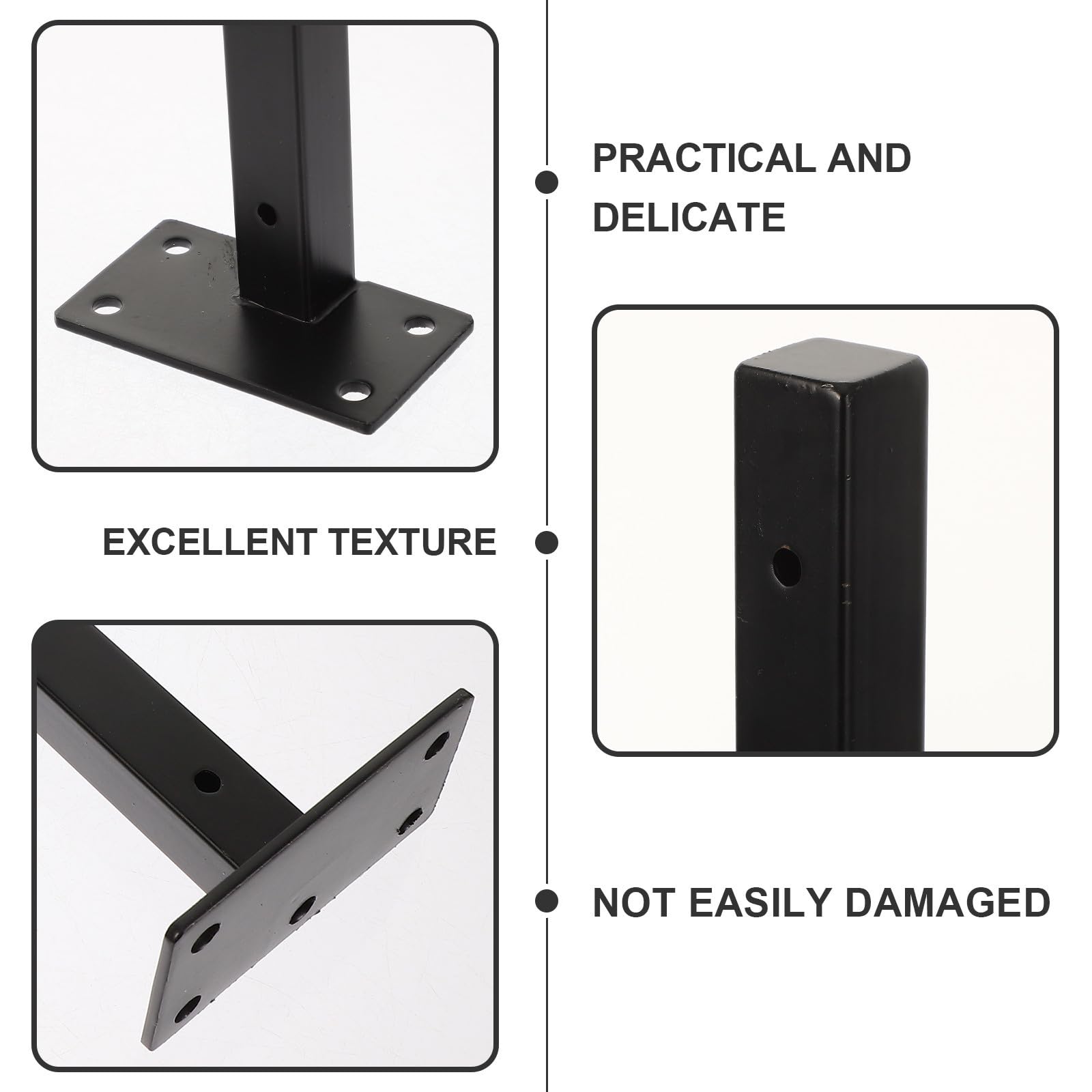 VALICLUD 4 Soportes para Estantes Flotantes de Acero Inoxidable Negro, Resistentes Corrosión y Montaje en Pared para Estanterías Modernas