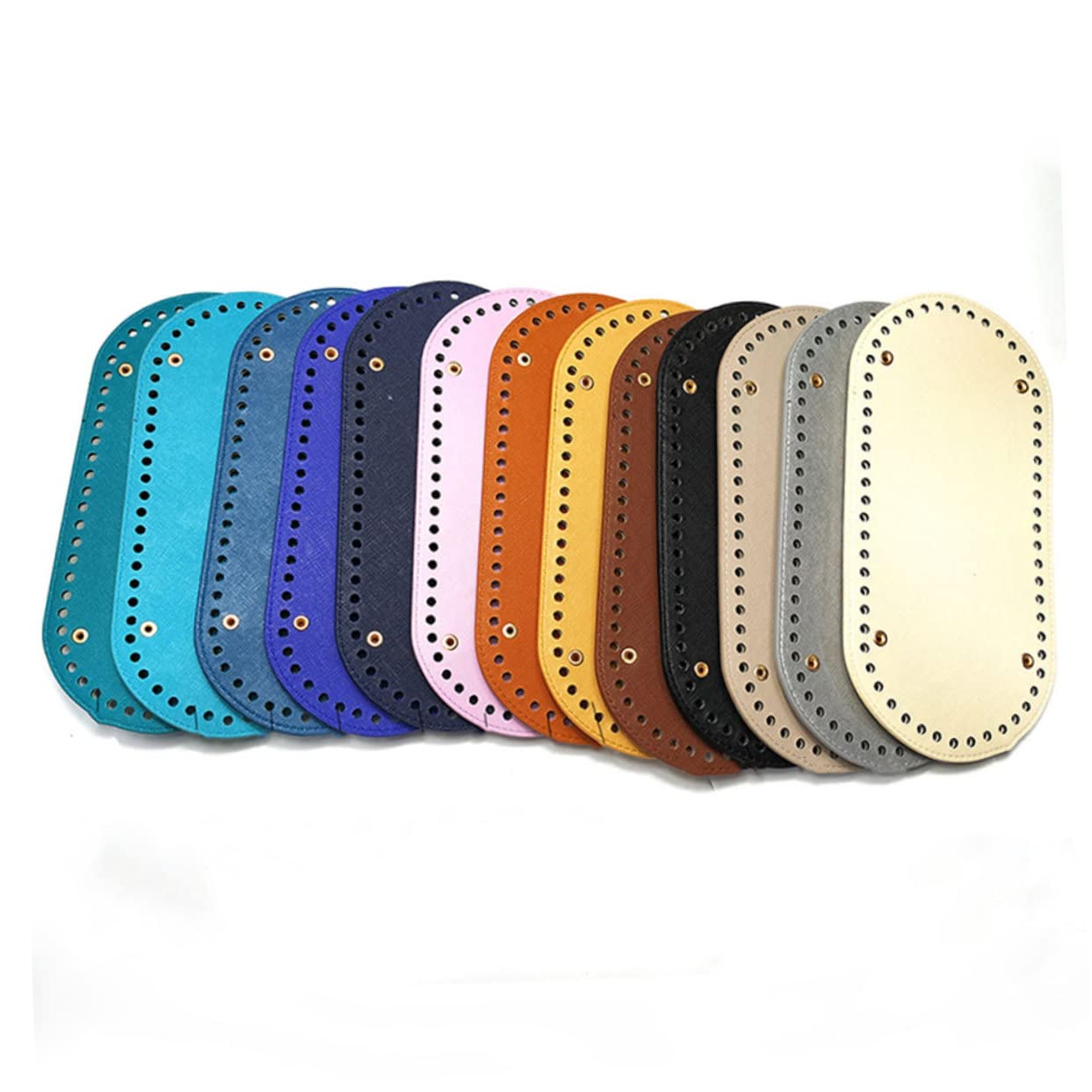 Operitacx DIY Knitting Crochet Base Purse Bottom Pu Leather Bag Bottom Base Silver Handmade Knitting Plate Bag Crochet Shaper Pad