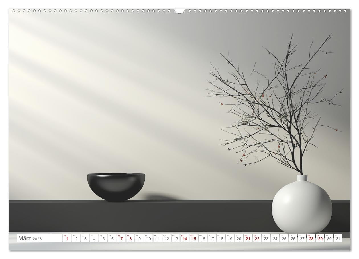 Zen (hochwertiger Premium Wandkalender 2026 DIN A2 quer), Kunstdruck in Hochglanz: Harmonische Zen-Bilder für Geist und Seele - KI generiert (CALVENDO Gesundheit)