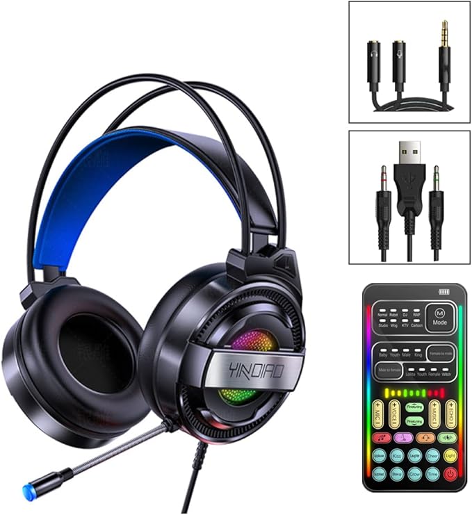 Gaming Voice Changer Headset with Mic, Gaming Headset for PS4/PS5