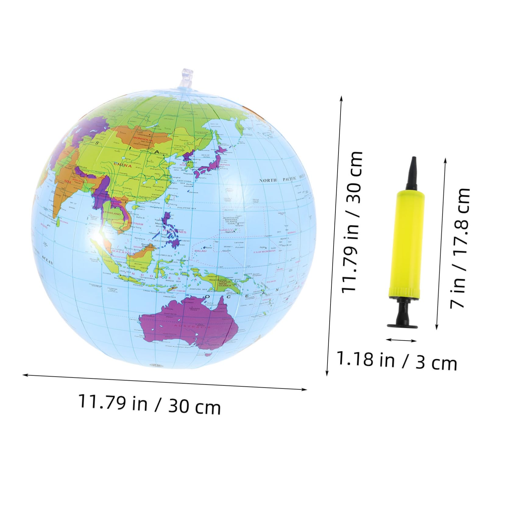 Garneck Blow up Pool Ball Pack Globe for Boys and Girls Educational Fun for Home School Office Random