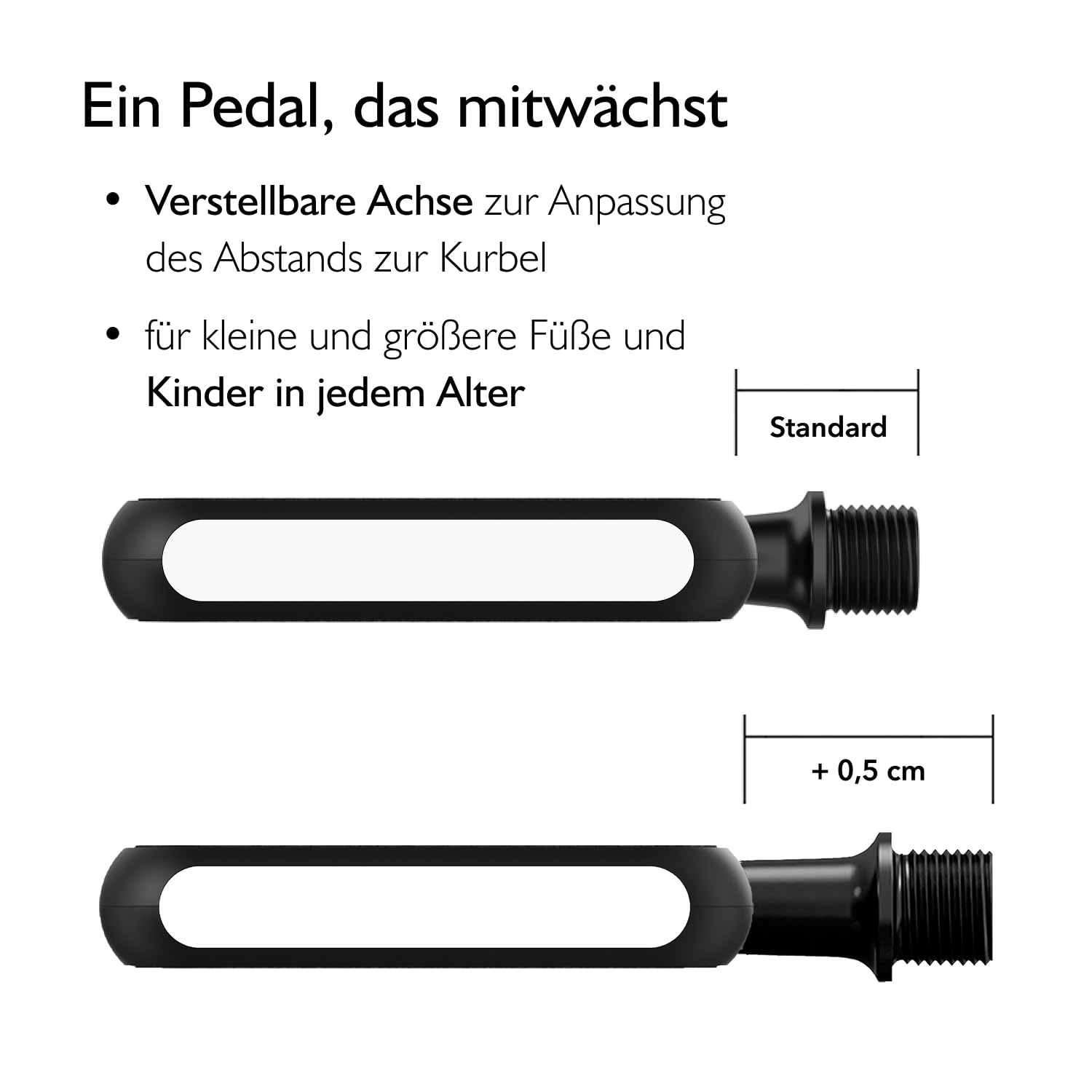 MOTOBICYCLES Kinder Fahrrad Pedale 9/16 Gewinde | Mit Reflektorstreifen & Austauschbaren Griptapes | Made In Germany