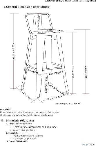 Miniatura 48 de SIMPLIHOME Rayne - Taburetes de encimera (juego de 2) – asientos de cocina de metal de 24 pulgadas de altura de asiento en blanco, asientos