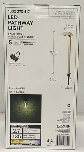 Miniatura 2 de Hampton Bay Luz moderna integrada al aire libre de la trayectoria ligera del paisaje del LED de la arena de la baja tensión de 2,7