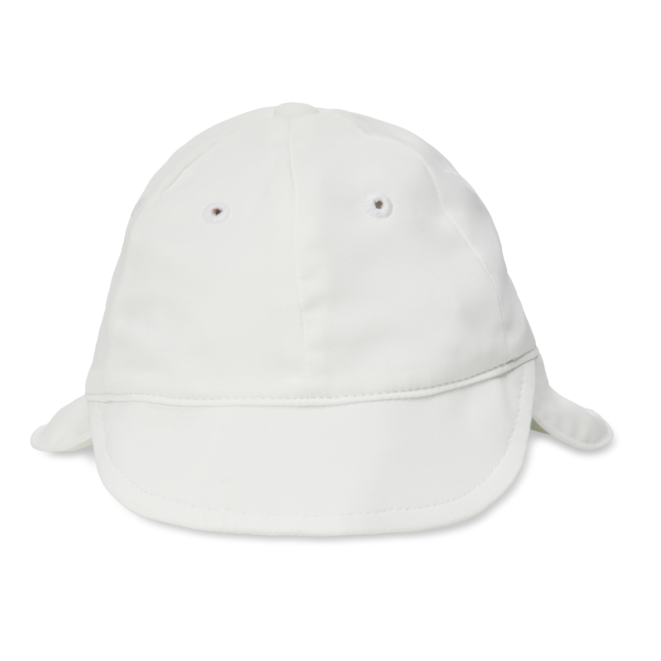 Amazon Essentials Unisex Babies' Adjustable Swim Sun Hat with Neck Flap UPF 50, White, Small ( 6-12 Months )