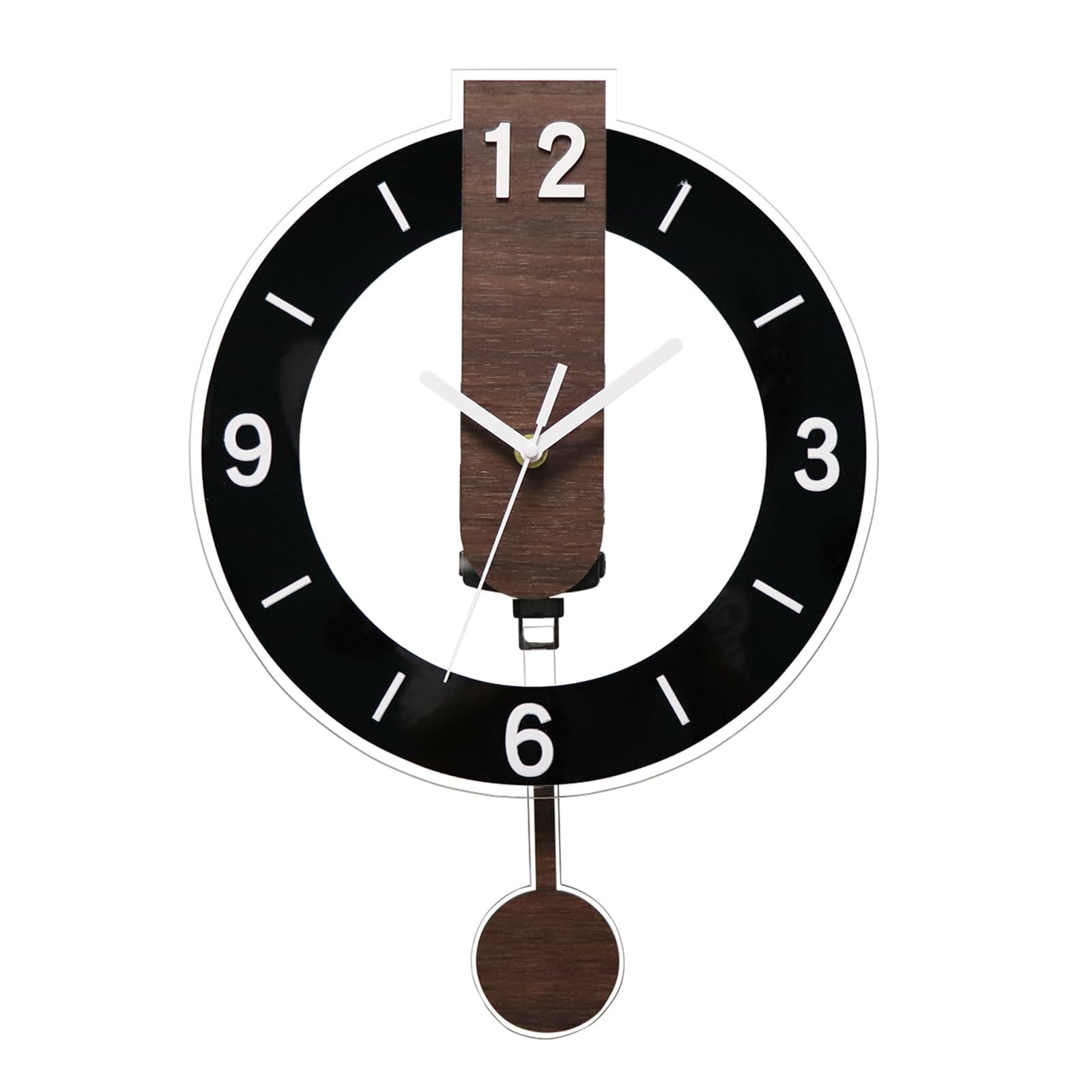 Tsophreniq Minimalist Acrylic Wall Hanging Clock, Noiseless Pendulum, Clear Arabic Numerals, Modern Bedroom & Aesthetic Quiet Wall Clock