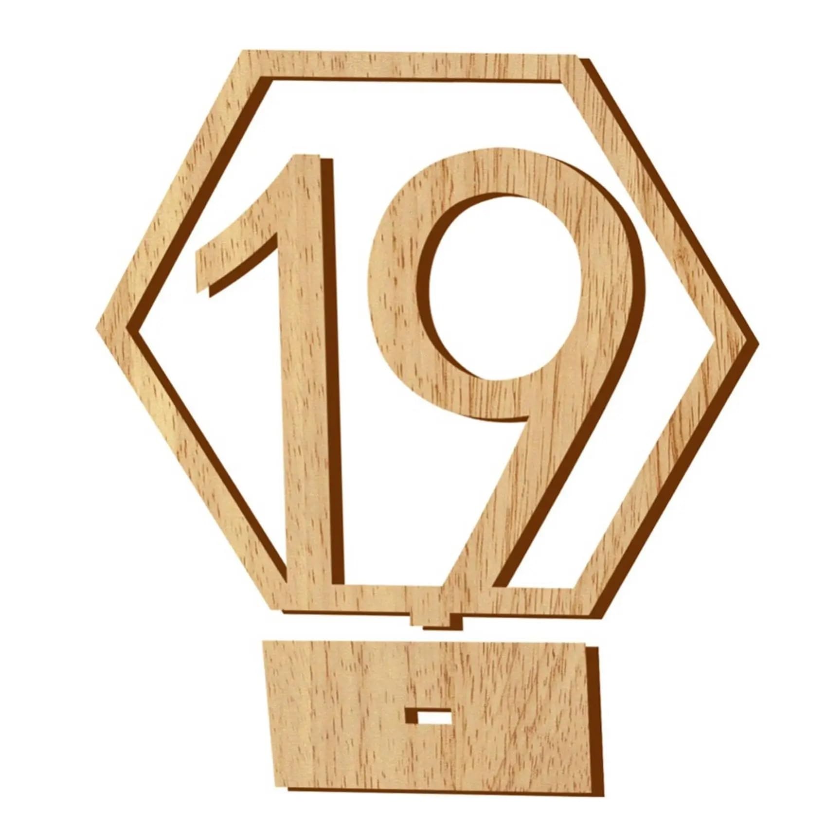 LPACXBYD Table Number Holder 1-20 Numbers Wood Signs Wedding Hexagon Table Number Wooden Rustic Engagement Seat Place Card Holder For Wedding