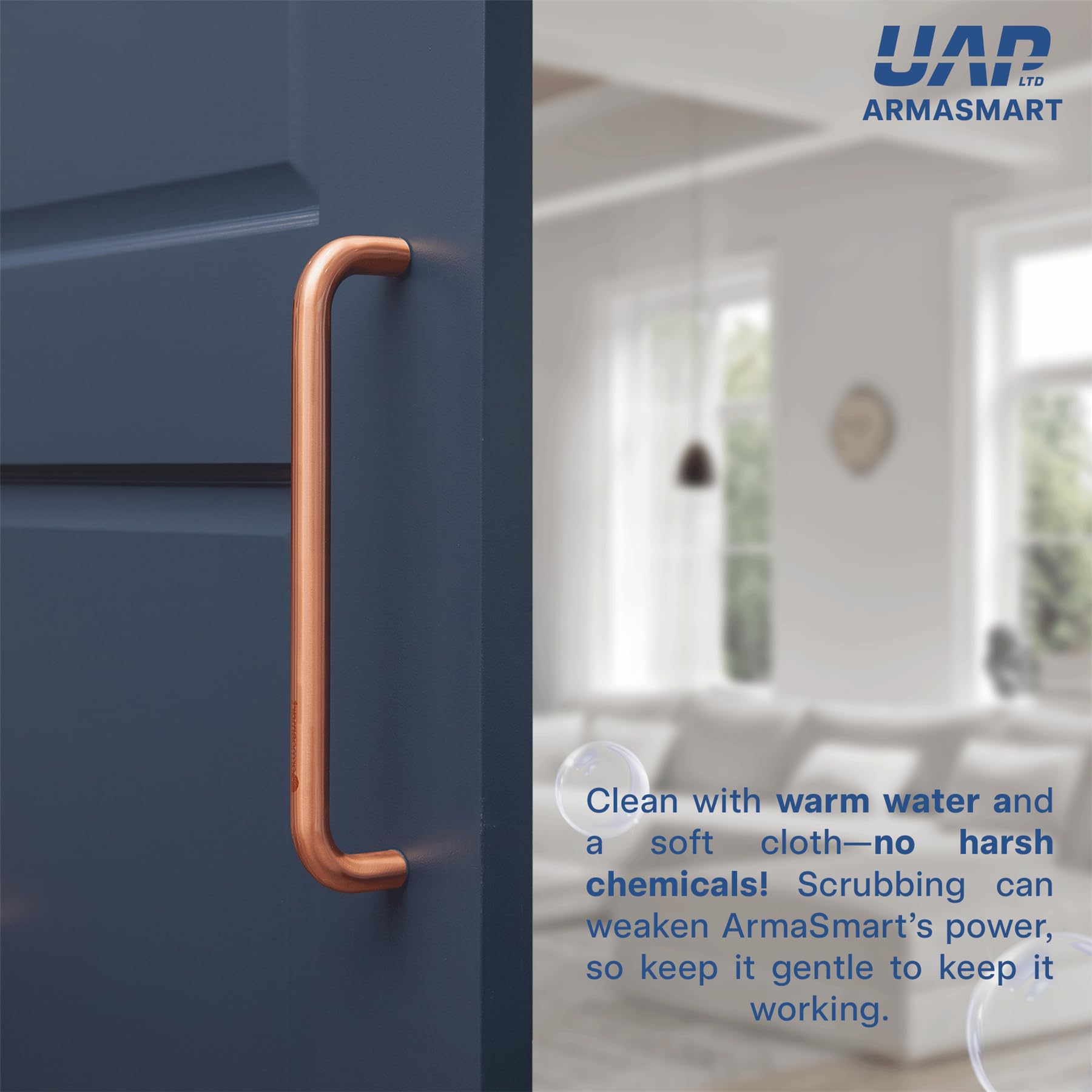 UAP Armasmart® Push Plate (330mm) & D Pull Handle (300mm) Pack, Antibacterial Door Pull Handle Set - Image 3