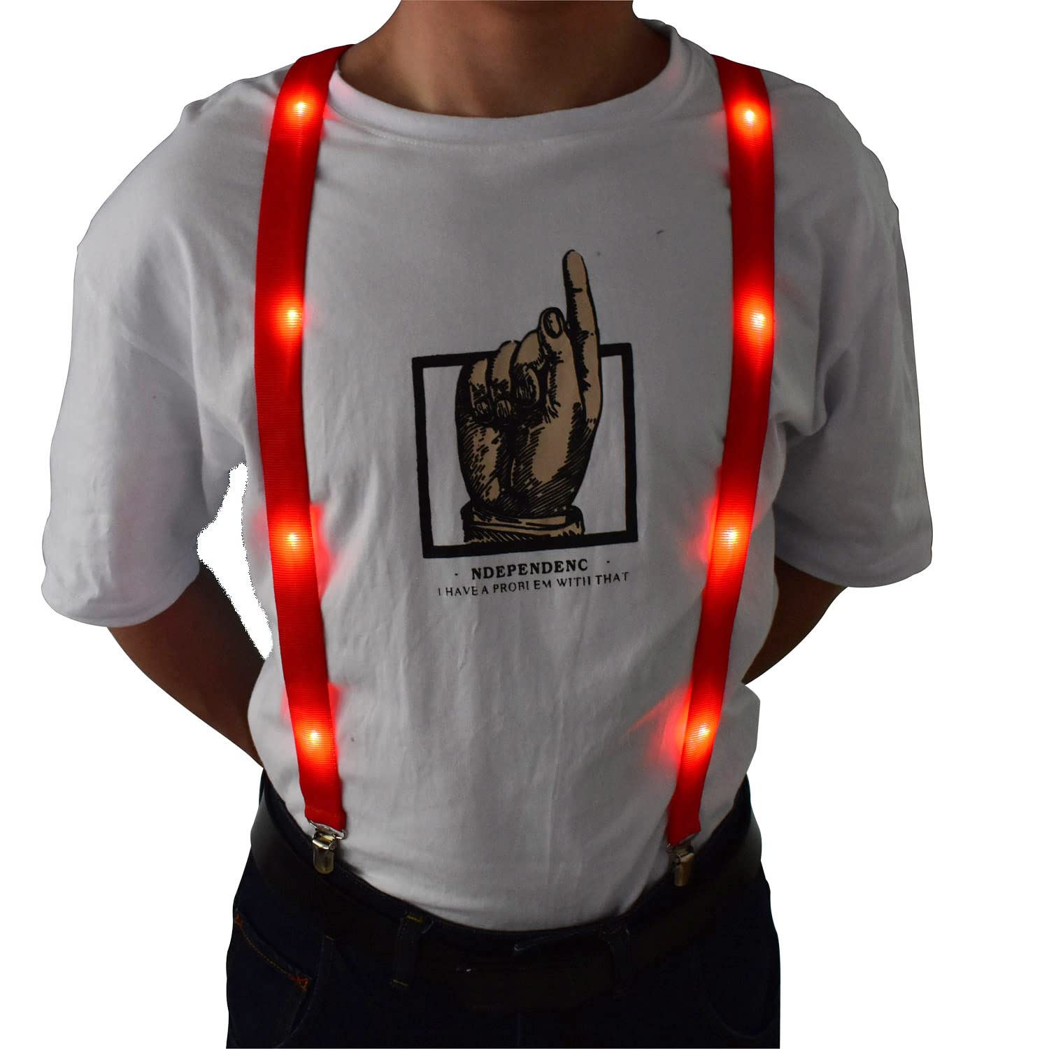 9 ct. LED Glow Light Up Christmas Suspenders Trouser Braces Y Shape Suspenders for Men Women